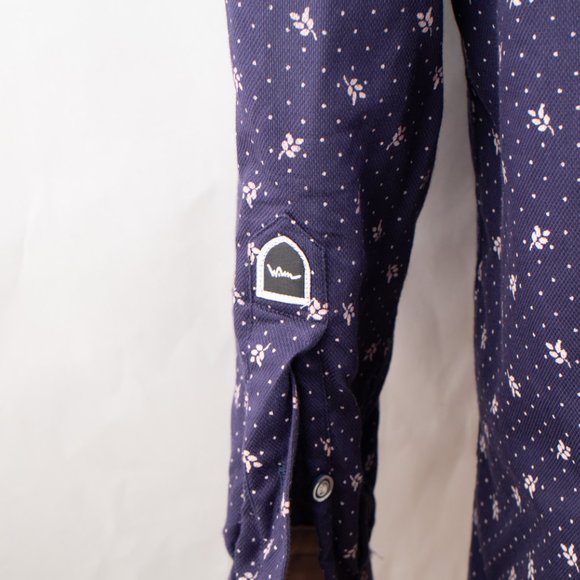 WAM Classic Tailored Fit Men's XXL Long Sleeve Button Shirt Blue Leaf Design - Picture 7 of 10